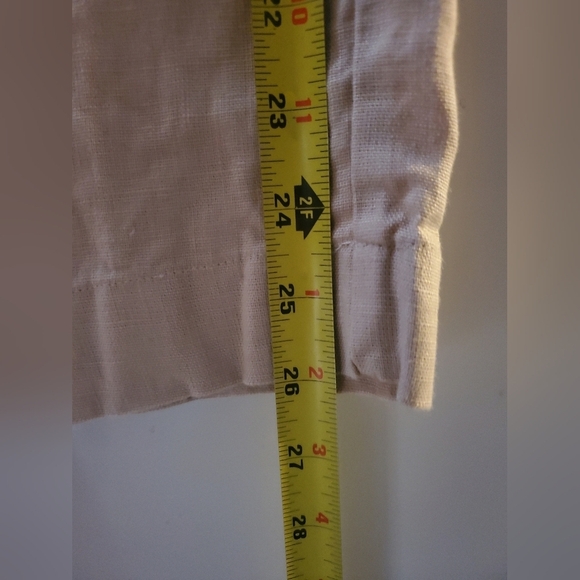 Fabindia Linen Pants Size XL Womens Highwaist Cropped Coastal - Picture 11 of 11